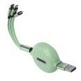 thumbnail image 4 of Cable de carga tipo extensión 3 en 1 de 1,1 M Cable de carga USB de línea de datos multifunción (verde), 4 of 5
