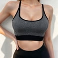 thumbnail image 6 of idosla Women's Sports Bra Sexy Open Back Padded Adjustable Strappy Yoga Bra Low Impact Crop Workout Gym Top (Grey, M), 6 of 6