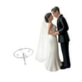 thumbnail image 6 of balikha Bride Groom Figurine Couple Sculpture Wedding Cake Topper for Bridal Showers Black Suit, 6 of 9