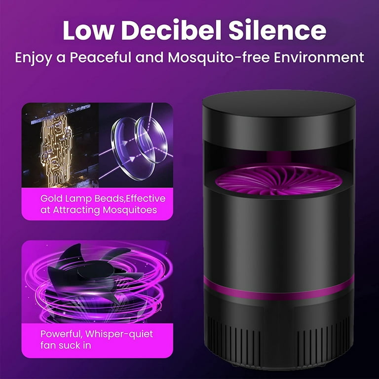 Mosalogic Fly Insect Trap Plug-in Mosquito Killer Indoor Gnat Moth Catcher  Fly Tapper with Night Light UV Attractant Catcher for Home Office