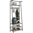 thumbnail image 1 of OUYAWEI 4-Tier Rack,Hall Tree with Bench and Shoe Storage,with 5 Hooks,Shoe Shelves,Freestanding Coat and Shoe Rack Entryway,4-in-1 Wood Coat Stand,for Entryway,Living Room, 1 of 8