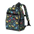 thumbnail image 2 of Cartoon Dinosaurs Flowers Hearts Palm Trees Cute School Backpack Bag for School with Padded Back and Adjustable Shoulder Straps 15.25"x11.5"x5.25", 2 of 5