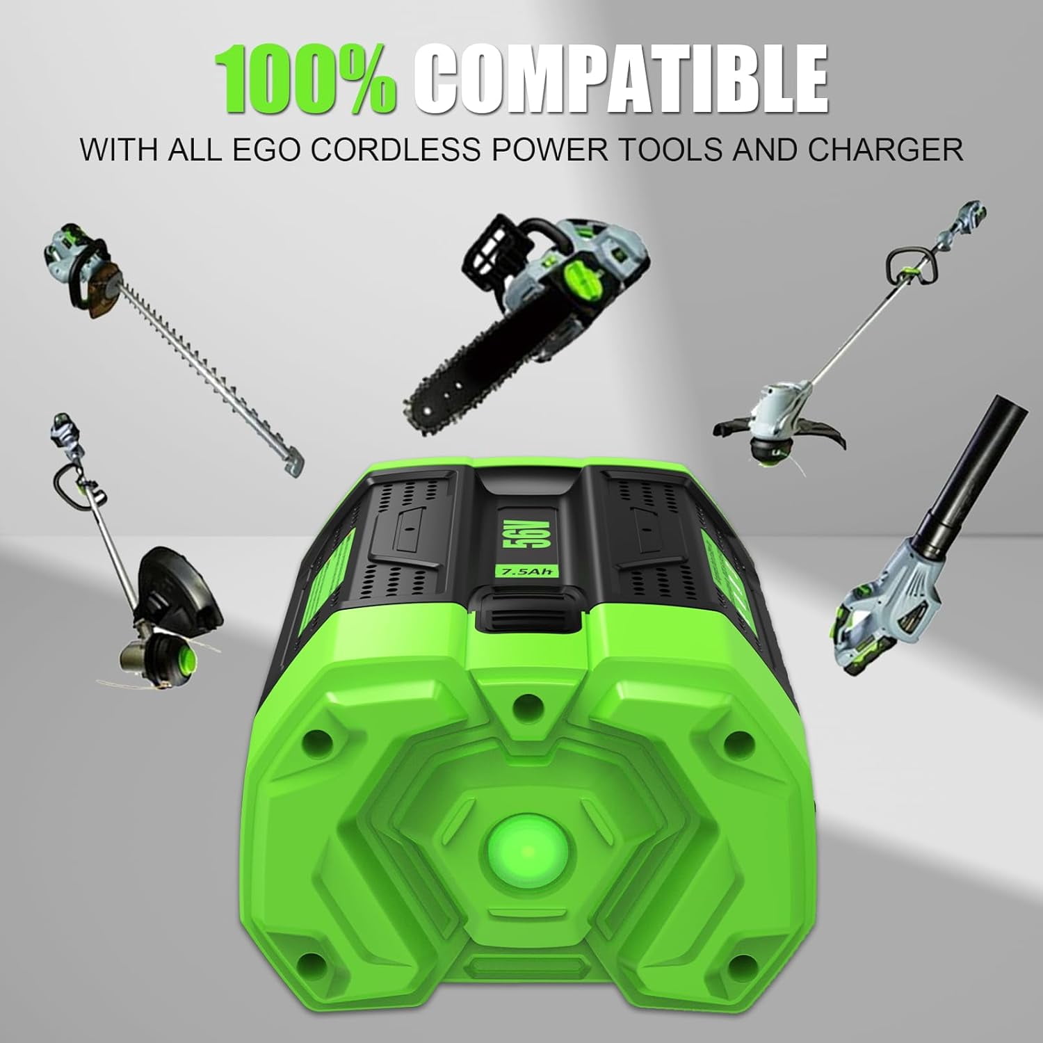 1 Pack 7.5Ah Replacement for EGO 56V Battery BA4200 BA5600 BA2800 BA1400 Compatible with EGO 56 Volt Cordless Power CS1804 CS1403 HT2400 LB6504 LB5804 LB6500 LB4800 Tools
