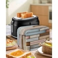 thumbnail image 4 of Brown Pink Vintage Toaster Cover 4 Slice, Large Kitchen Appliance Covers, Retro Farmhouse Elegant Pastoral Toaster Oven Cover with Loop, Bread Machine Cover Polyester Dust Cover Protection, 4 of 4