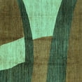 thumbnail image 1 of Ahgly Company Indoor Square Abstract Turquoise Blue Modern Area Rugs, 4' Square, 1 of 4