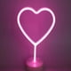 thumbnail image 1 of Letrero de neón LED con forma de corazón rosa, luz nocturna, arte decorativo, base de soporte, lámpara de mesa para el hogar, niños, bodas, Navidad, fiestas de cumpleaños, funciona con USB o pilas., 1 of 4
