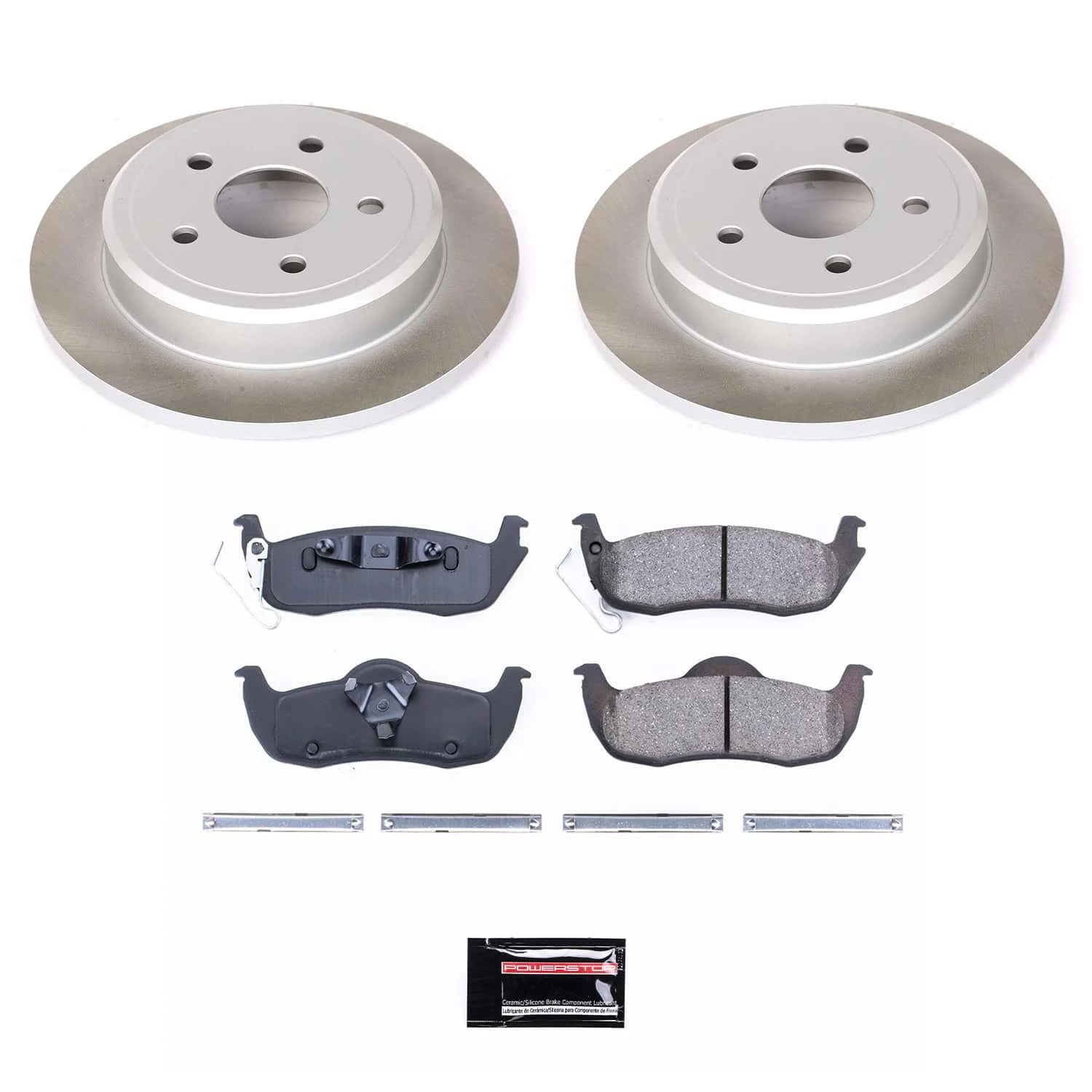 PowerStop Rear Semi-Coated Rotor and Low-Dust Ceramic Brake Pad Kit SC2221