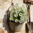 thumbnail image 5 of 1 Pack UV Resistant Faux Floral Shrub Potted, Realistic Fake Plants with Planter, Decorative Topiary Plant for Outdoor, Indoor, Porch, Garden, Patio Decor (White), 5 of 6