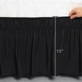 thumbnail image 2 of PiccoCasa 15" Drop Bed Skirt Dust Ruffle Wrap, Queen Black, 2 of 8