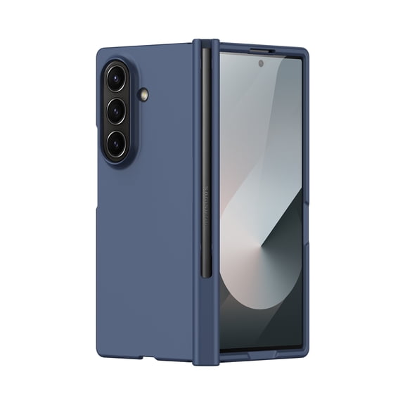 for Samsung Galaxy Z Fold7 Case with Pen Holder, with Hinge Protection [Front Built-in Screen Protector], Slim Hard PC Shockproof Phone Cover for Samsung Galaxy Z Fold7 - Blue