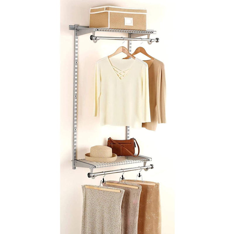 Shelving And Hanging Clothes Kit, Rubbermaid Adjustable Shelving Unit