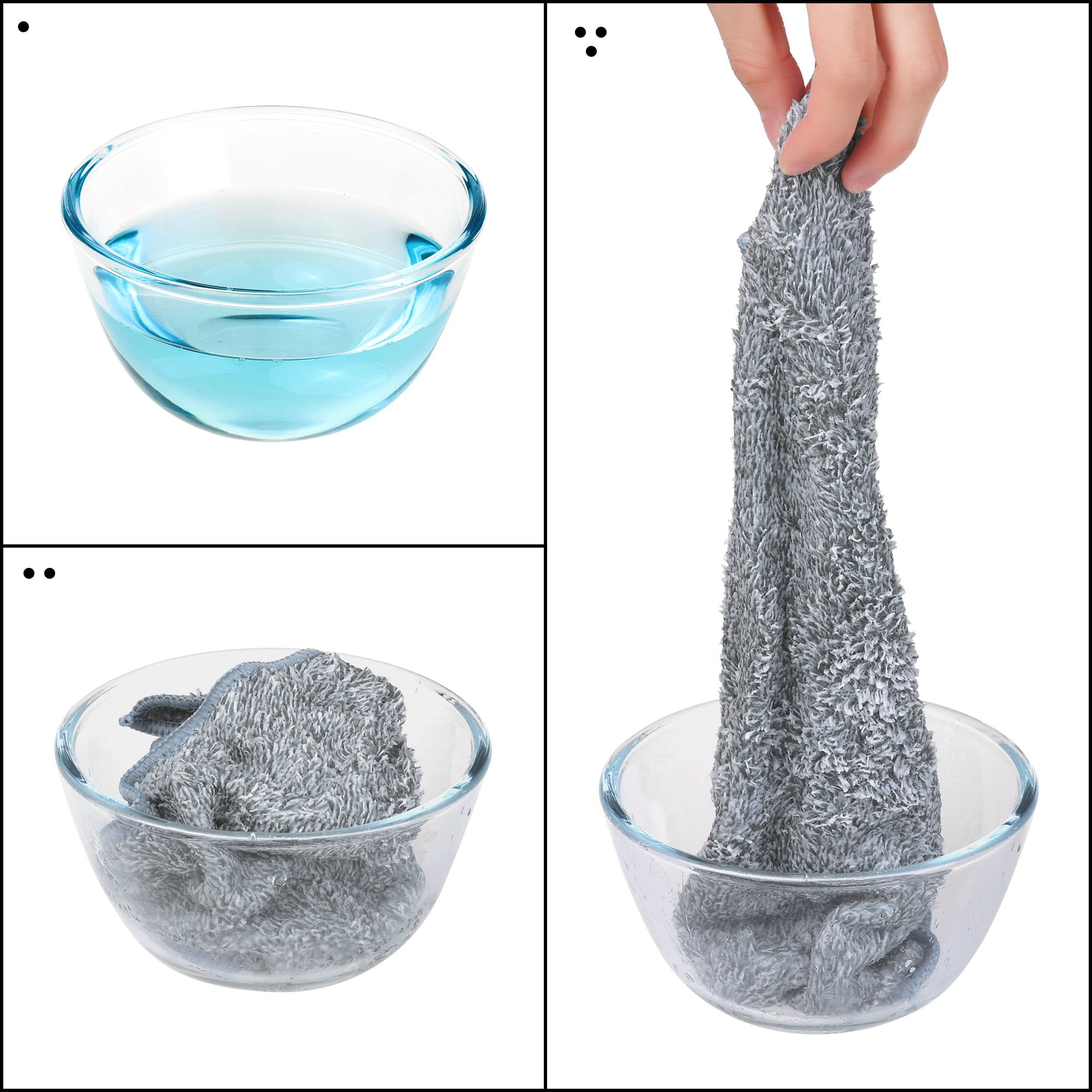 Unique Bargains Gray Microfiber Absorbent Lint Free Cleaning Rags 24 10"x10"