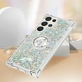 thumbnail image 5 of Compatible with Samsung Galaxy S24 Ultra Case Girls Women Galaxy S24 Ultra Case Glitter Liquid Cute Clear with Kickstand Diamond Ring Shockproof Case for Samsung Galaxy S24 Ultra Sliver YBR, 5 of 14