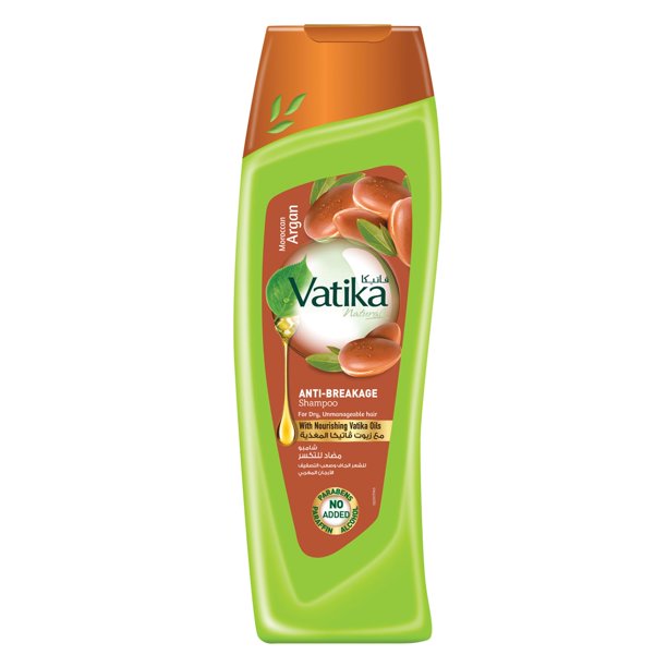 Dabur Vatika Naturals Champú para mujeres - Limpiador nutritivo, fortalecedor e hidratante para todo tipo de cabello, incluido el cabello rizado y dañado (botella de argán de 400 ml)