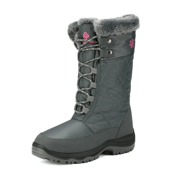 Dream Pairs Women s Warm Faux Fur Lined Mid Calf Winter Snow Boots GOOSE GREY Size 7 Walmart