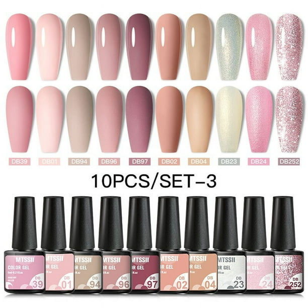 Mtssii-Juego de esmaltes en Gel para uñas, barniz semipermanente UV Led para Base y capa superior, 100 colores, 10 unidades por Set