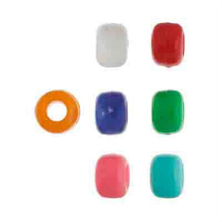 9mm Opaque Iris White Plastic Pony Beads, 1000pcs - 133NBA