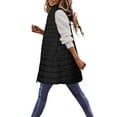 thumbnail image 4 of DHFJKG Women's Zipper Down Vest Solid Color Slim-Fit Sleeveless Round Neck Lightweight Down Coat Gilet Quilted Jacket Outdoor Winter Above Knee Vest With Pockets Leisure Coats, 4 of 6