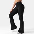 thumbnail image 7 of ABATAB Womens Workout Flare Leggings with Pockets Scrunch High Waisted Pants Gym Yoga No Front Seam Bell Bottom Leggings, 7 of 7