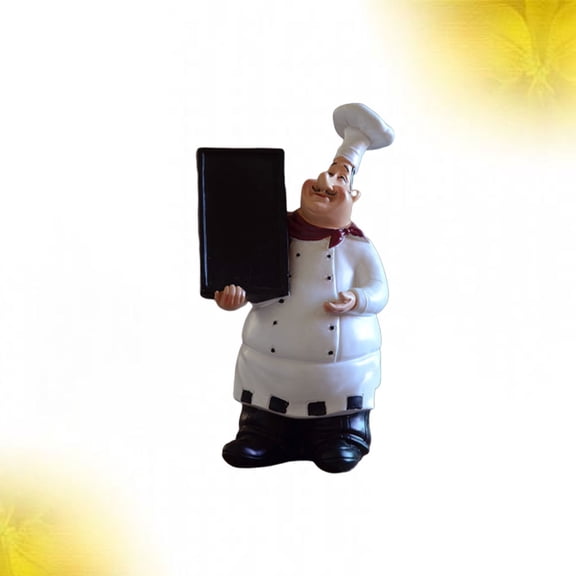 MEIBUTYUP Resin Chef Figurine Kitchen Decor with Assorted Color Small Kitchen Tool Holder, 1 Pack for Countertop Organization