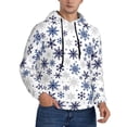 thumbnail image 2 of Picia blue Snowflake Prints Pattern Casual Men's Hoodie - Lightweight Hooded Sweatshirt with Kangaroo Pocket, Comfortable Pullover for Everyday, Travel-4X-Large, 2 of 7