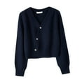 thumbnail image 3 of Suéter Tipo Cárdigan para Mujer Yinane Abrigo de Otoño e Invierno Cuello en V Estilo Vintage, 3 of 8