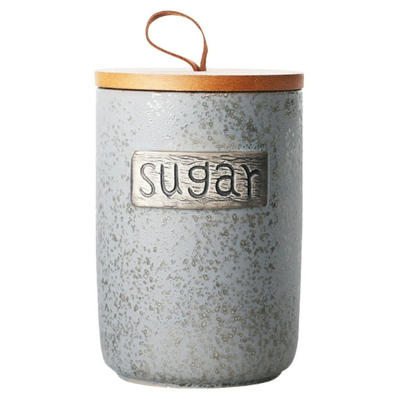 27 fl oz / 800 ml Ceramic Sugar Jar with Lid, Coffee Canister, Farmhouse Kitchen Canister, Food Storage Container, 5.9 x 3.9 in / 15 x 10 cm