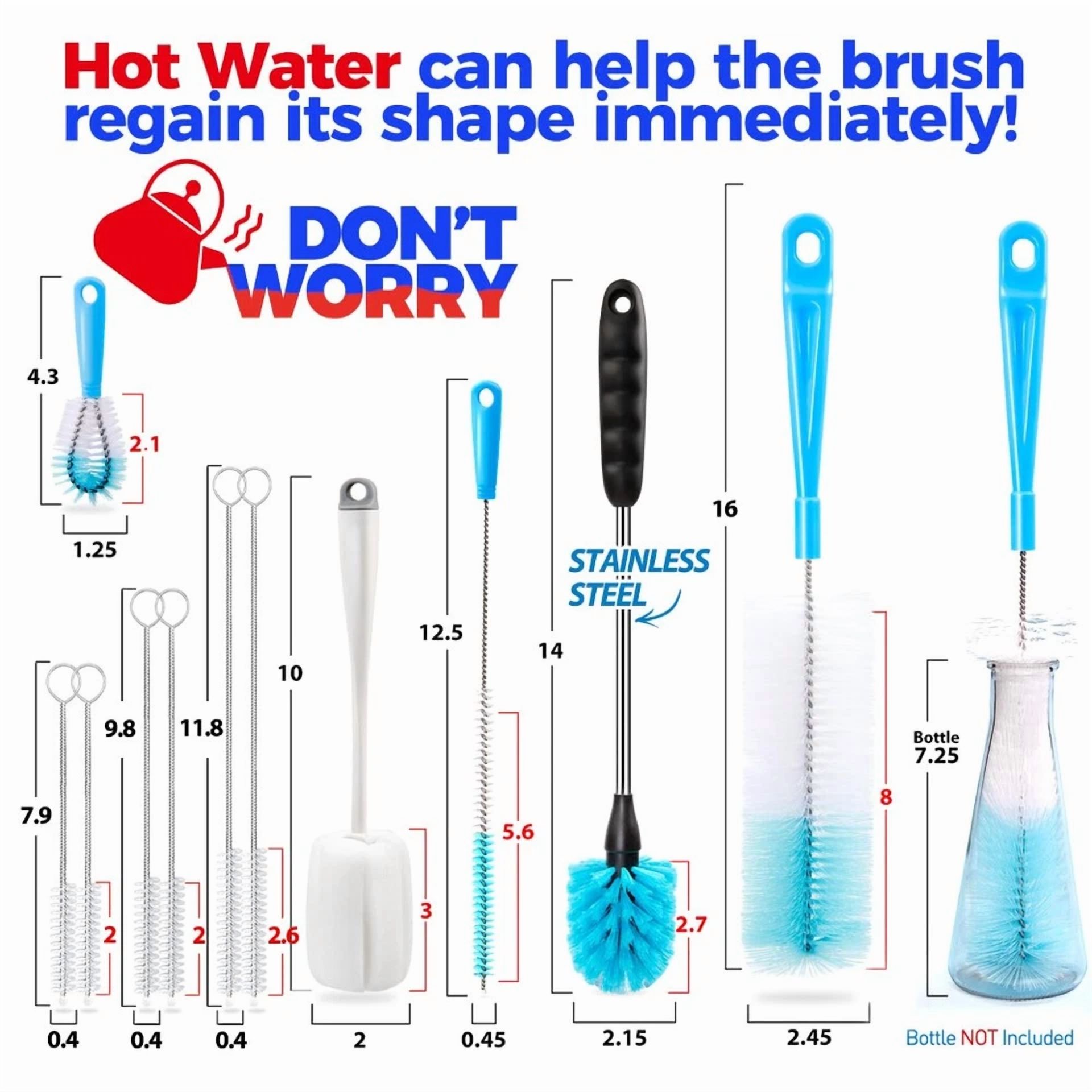 Us Bottle Brush Tube Cleaning Set, Long Handle Bottle Cleaner For Washing Narrow