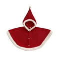 thumbnail image 3 of Krdevn Kids Christmas Hooded Cape Poncho Coat, Reindeer Antler Decor Cloak with , Button Front Warm Outerwear for Holiday Winter Daily Wear,3-4 Years, 3 of 3