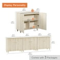 thumbnail image 3 of WAMPAT Sideboards Buffet Cabinet, 106" Wide Wooden Credenza Storage Cabinet with 6 Doors, Modern Kitchen Accent Cabinet with 9 Compartments for Living Room, Hallway, Light Oak, 3 of 6