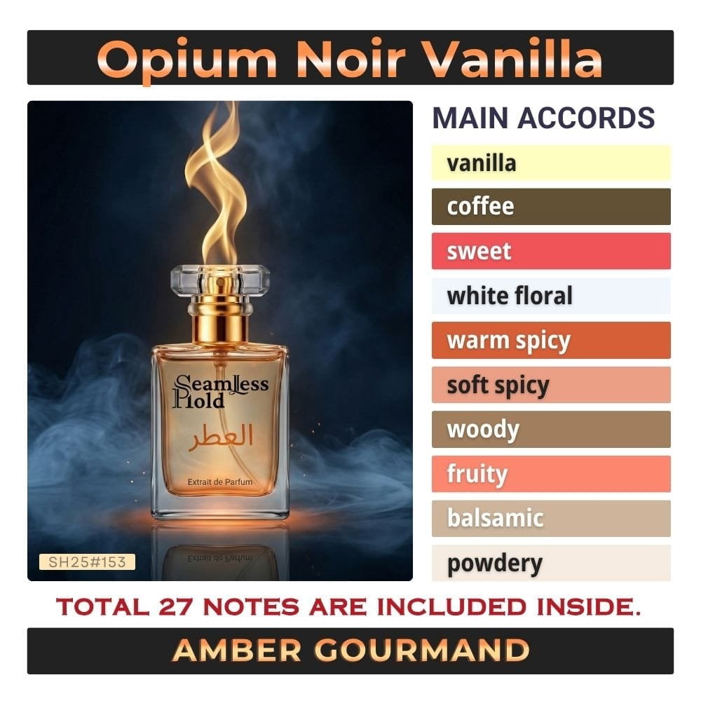 Seamless Hold Opium Noir Vanilla Coffee White Floral Perfume for Women Parfum | Inspired Luxury Fragrance | Long-Lasting Scent - 1 oz (30 ml)