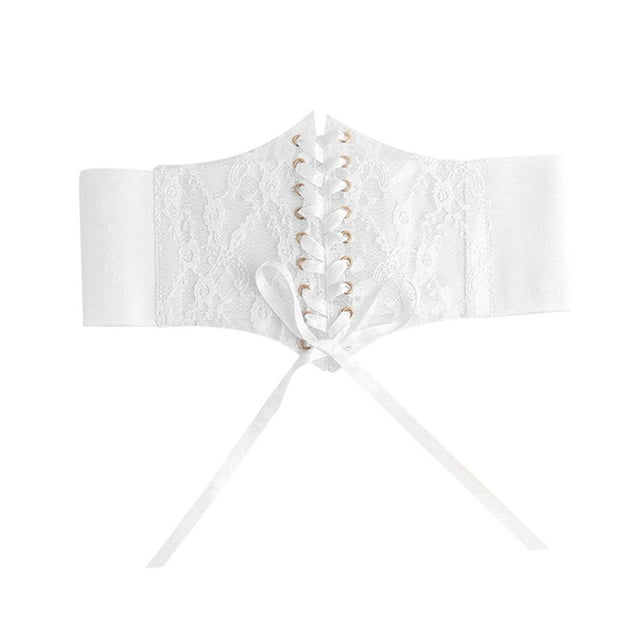 Cinturón De Cintura De Encaje Para Mujer Cinturones Anchos Banda De Cintura Para Falda De Mujer Talla única Blanco Sunnimix cinturón