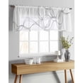 thumbnail image 4 of Modern White Sheer Curtains Valances for Windows Minimalist Abstract Ribbon A Sketch Rt Chiffon Kitchen Valances for Cafe, Rod Pocket Voile Window Treatments Curtains for Living Room Bedroom, 42"x18", 4 of 9