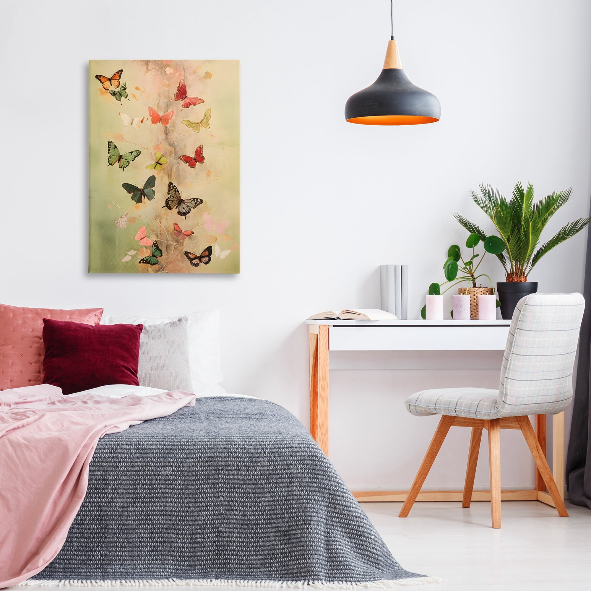 Stupell Industries Fluttering Butterfly Array Animals & Insects Painting Gallery Wrapped Canvas Art Print Wall Art, 24 x 36