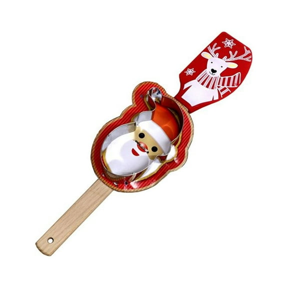 Reindeer Spatula With Santa Cookie Cutter Holiday Kitchen Baking