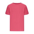 thumbnail image 5 of MKOSPLRT Summer Tops for Girl 5-15 Years Petal Short Sleeve Casual Dressy Shirts Crew Neck Loose Fit Tshirts Solid Color Comfy Tees, 5 of 7