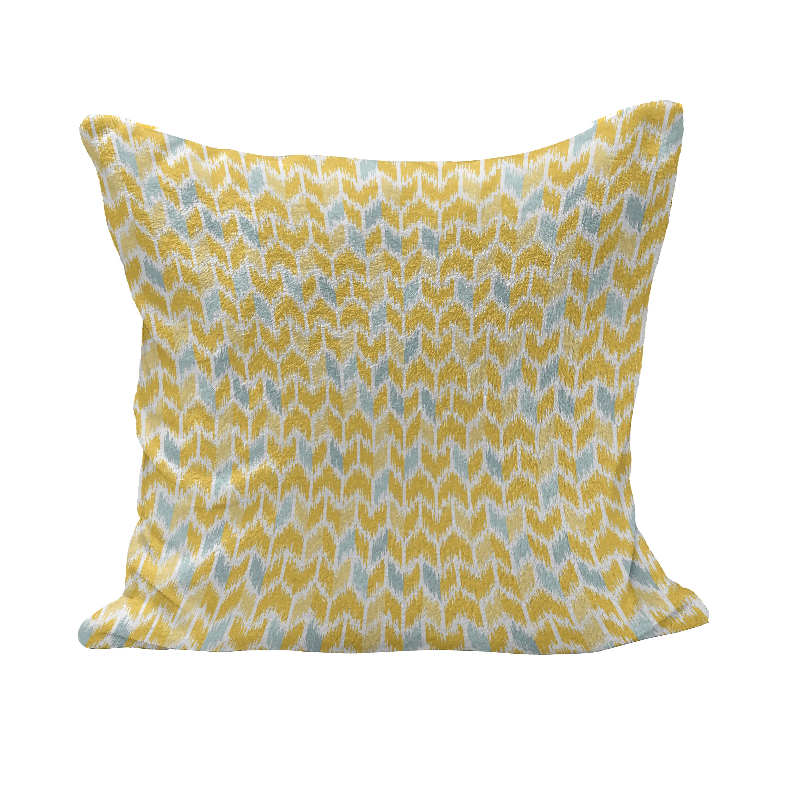 Chevron Ikat Throw Pillow Cover Lime Green Turquoise Brown Tan Beige Outdoor Decorative 18x18