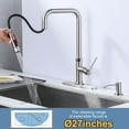 thumbnail image 3 of WOWOW Single-Handle Pull Down Sprayer Kitchen Faucet with Pull Out Spray Wand and Soap Dispenser in Brushed Nickel, 3 of 7