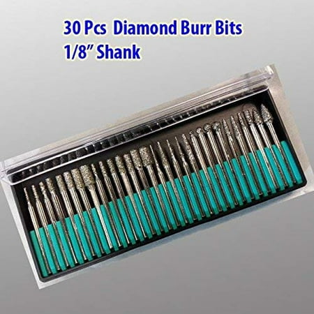 

60 Pcs Diamond Burr Bits For Chicago Craftsman Rotary Tool 1/8 Shank 40/ 80 Grit