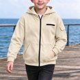 thumbnail image 6 of LIaqionyy Boys Hoodies Jacket Casual Outerwear Kids Lightweight Zip Hooded Cute Coat with Pockets, 6 of 8