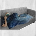 thumbnail image 6 of Angel Wings Soft Flannel Fleece Blanket, Little Girl Flying Against Storm Clouds in Rainy Night Bravery Concept, Cozy Plush for Indoor and Outdoor Use, 70" x 90", Navy and Sky Blue, by Ambesonne, 6 of 6