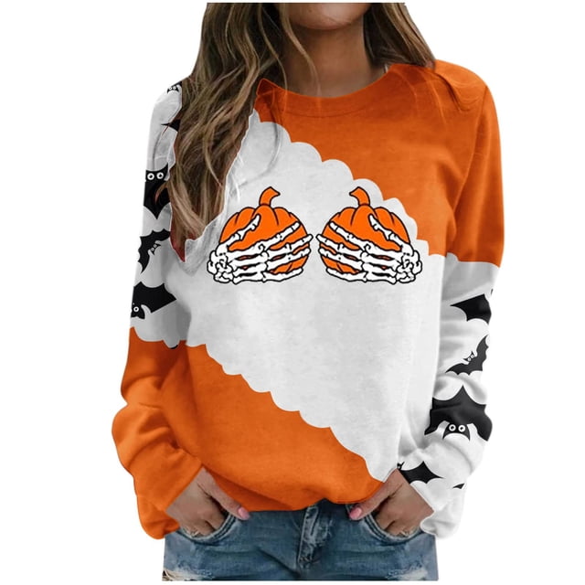 Sudadera para mujer Otoño Sudaderas Moda Impreso Camiseta suelta Blusa de manga larga Cuello redondo Tops casuales Odeerbi ODB-5