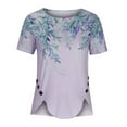 thumbnail image 4 of ZVAVZ T Shirts for Women Summer, Womens Plus Size Long Tunics Or Tops To Wear with Leggings Summer Casual Loose Fit V Neck Blouses T-Shirts Women Tee Shirt, 4 of 6