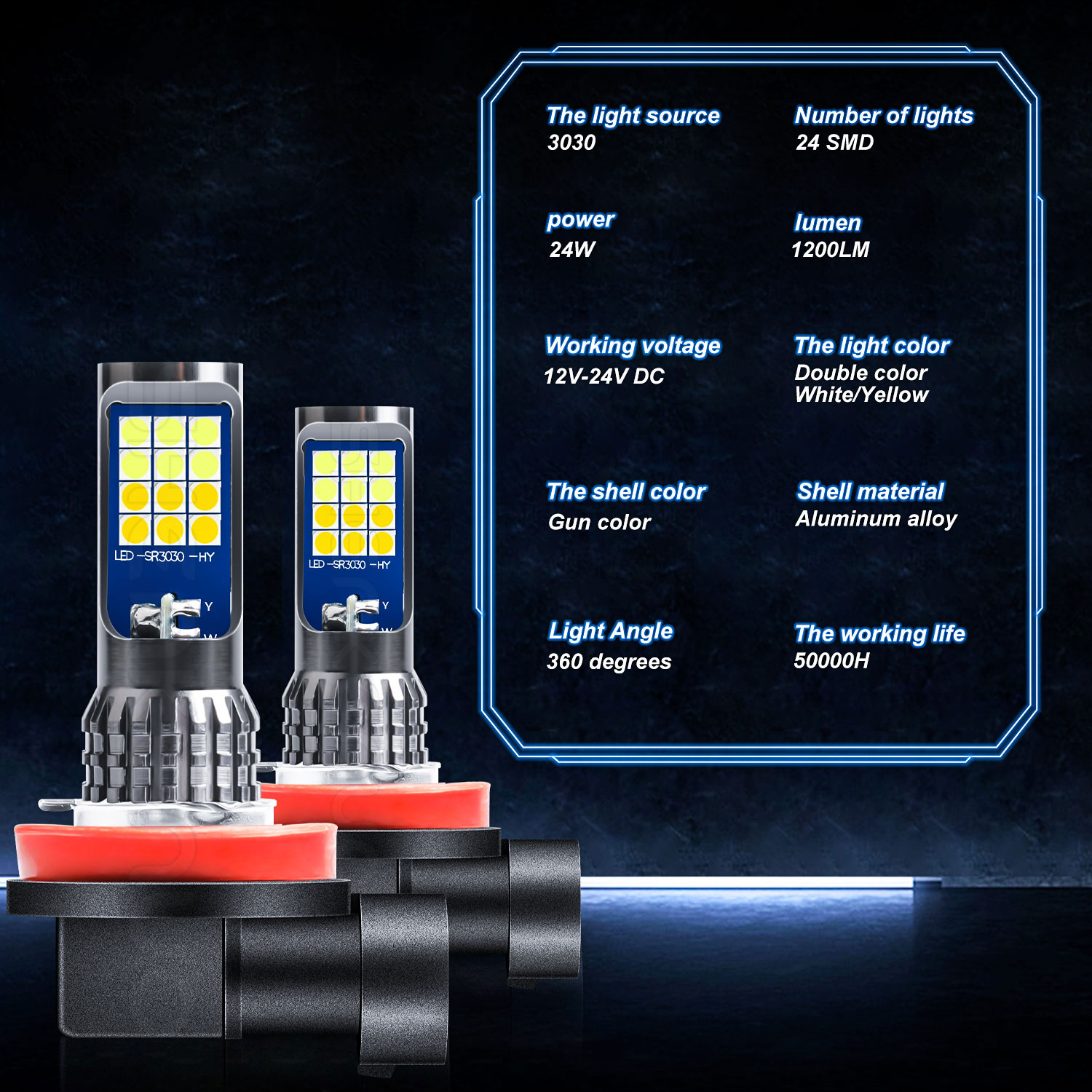 LED Fog Light, H11, 12/24 V 