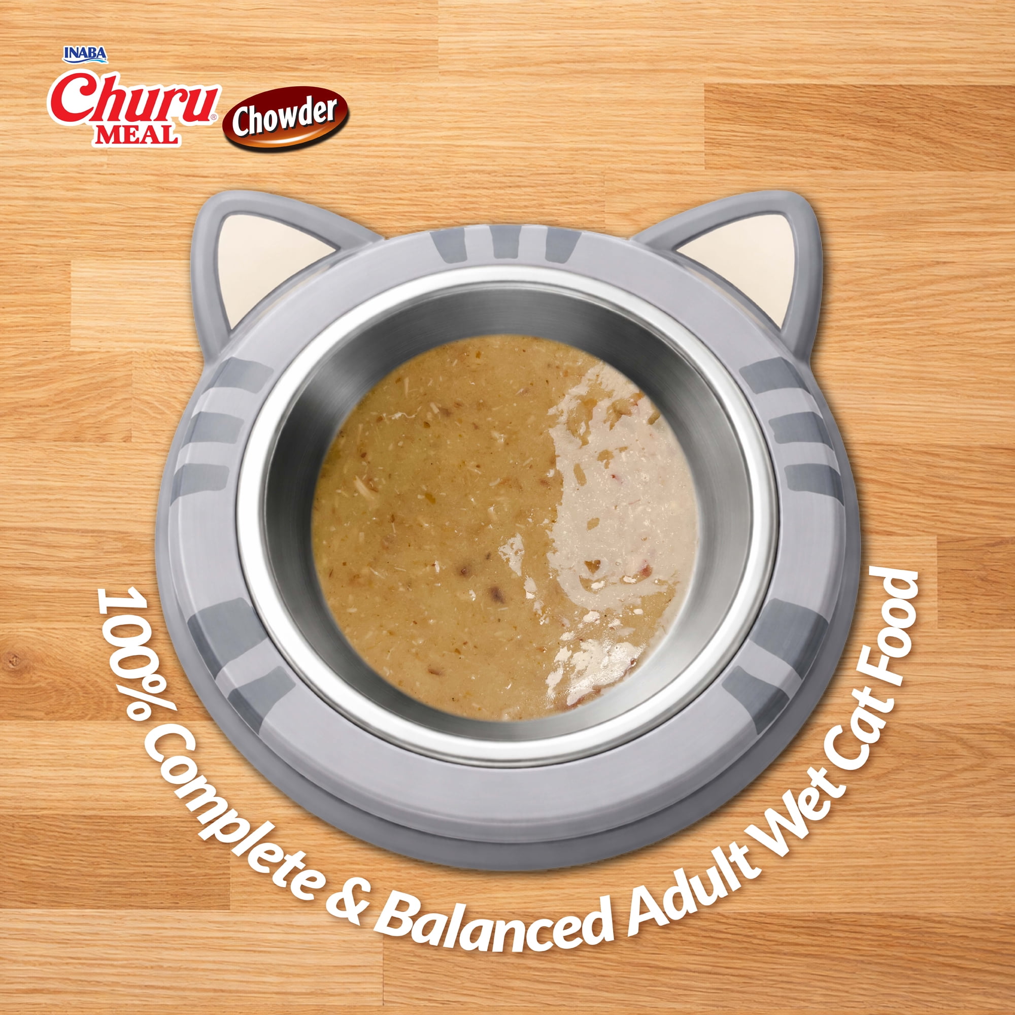 (3 pack) INABA Churu Meal Chowder Adult Wet Cat Food, 2.29 oz cup, 12-count, Chicken Variety Pack