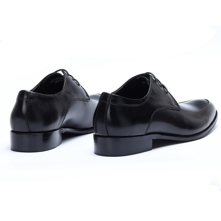 靴 Santoni Black Straight Tip Dress Shoes Santoni - Easy On Black Leather Dress Shoe | Mitchell Stores