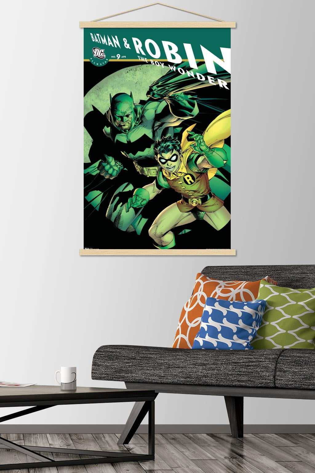 DC Comics - Batman and Robin The Boy Wonder Wall Poster with Wooden Magnetic Frame, 22.375" x 34"