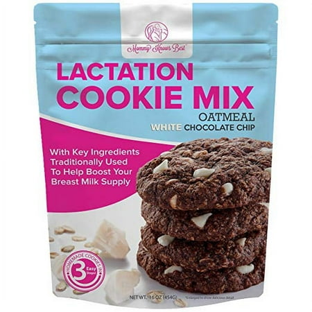 Mommy Knows Best Lactation Cookies Mix - Oatmeal White Chocolate Chip Breastfeeding Cookie Supplement Support for Breast Milk Supply Increase - 16 ounces