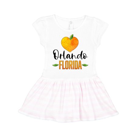 

Inktastic Orlando Florida Orange in Heart Gift Toddler Girl Dress