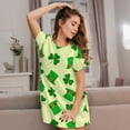 thumbnail image 3 of Pofeuu St. Patrick's Day Print Women's Loose Fit Short Sleeve Nightgown, Comfortable Sleep Dress for Women, Casual Lounge Sleepwear, Soft Cotton Sleep Dress, 3 of 6